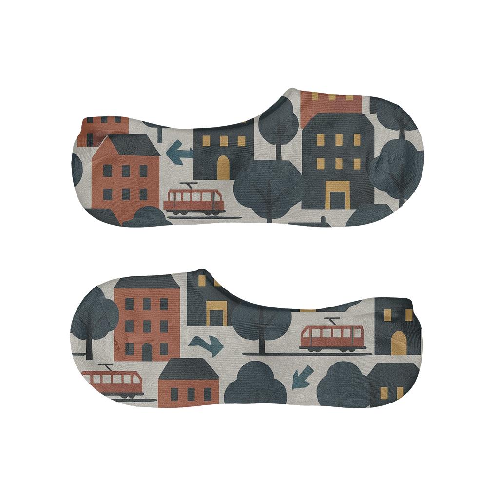 Architectural Collage Tessellation Urban Planner personalized no-show socks