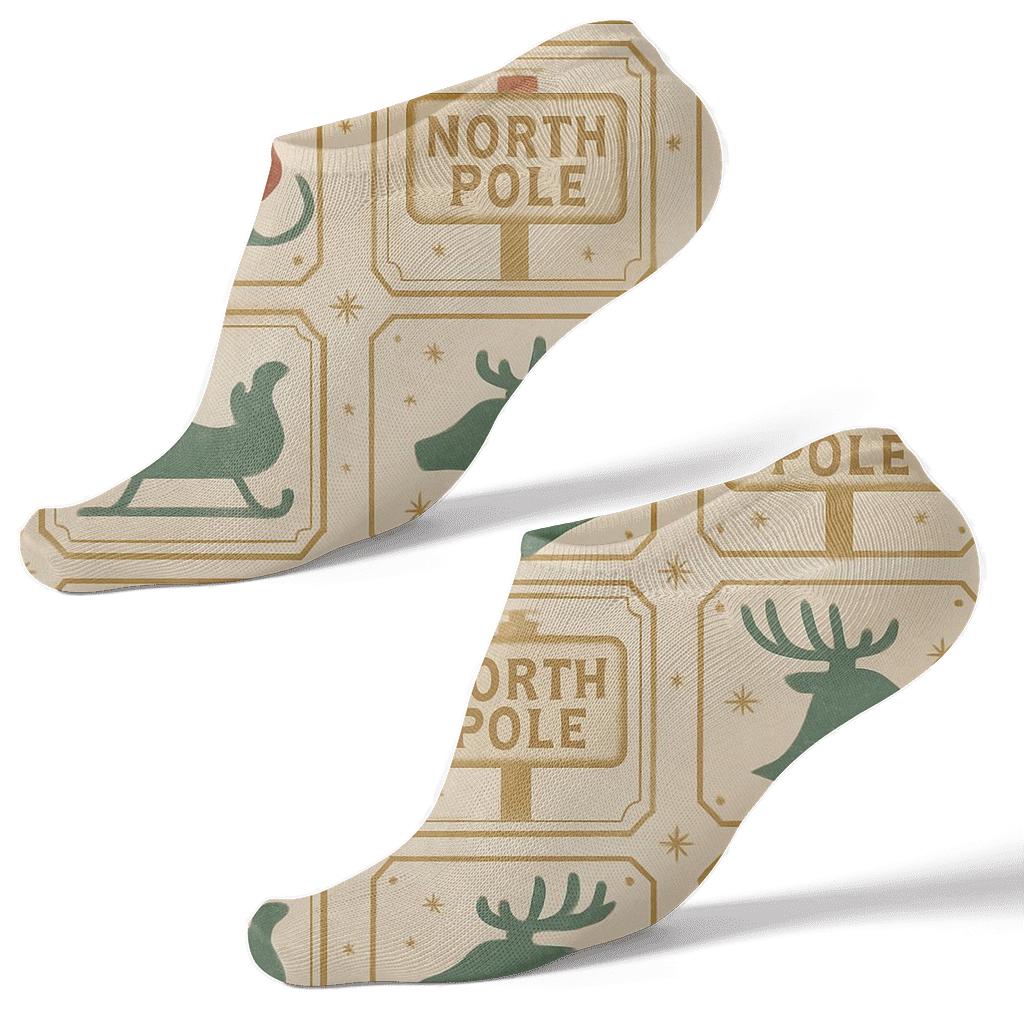 Vintage Poster Sleigh Parade, Santa Claus Edition premium sports ankle socks