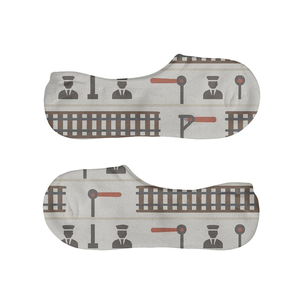 Railway Signal Bands With Train Conductor Accents custom no-show socks