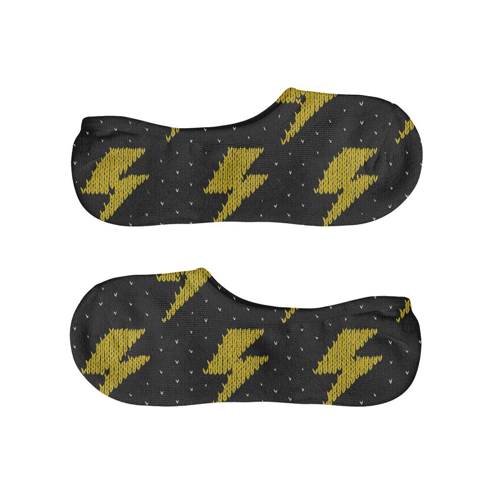 Electric Yellow Bolt Chevron Knit Illusion comfortable invisible socks
