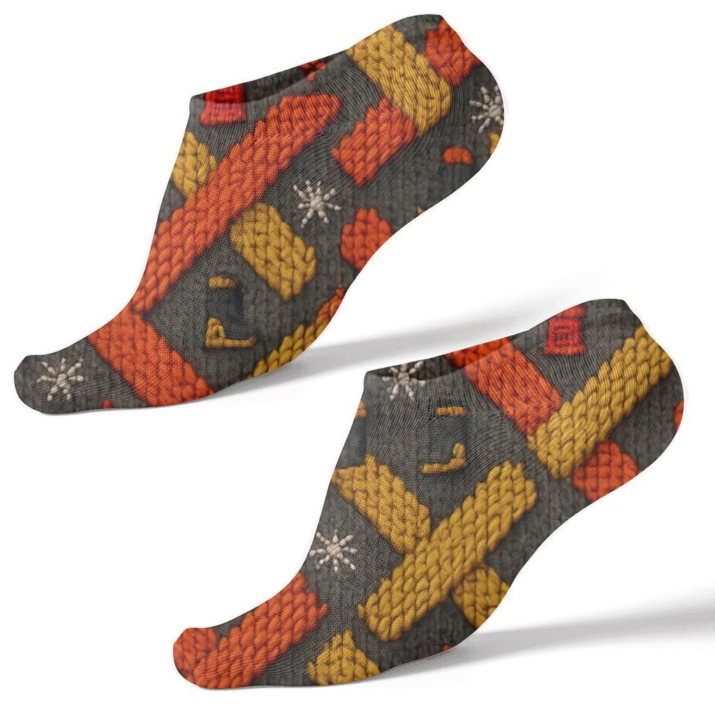 Knitted Fire Fighter Hose Chevron Tapestry stylish athletic ankle socks