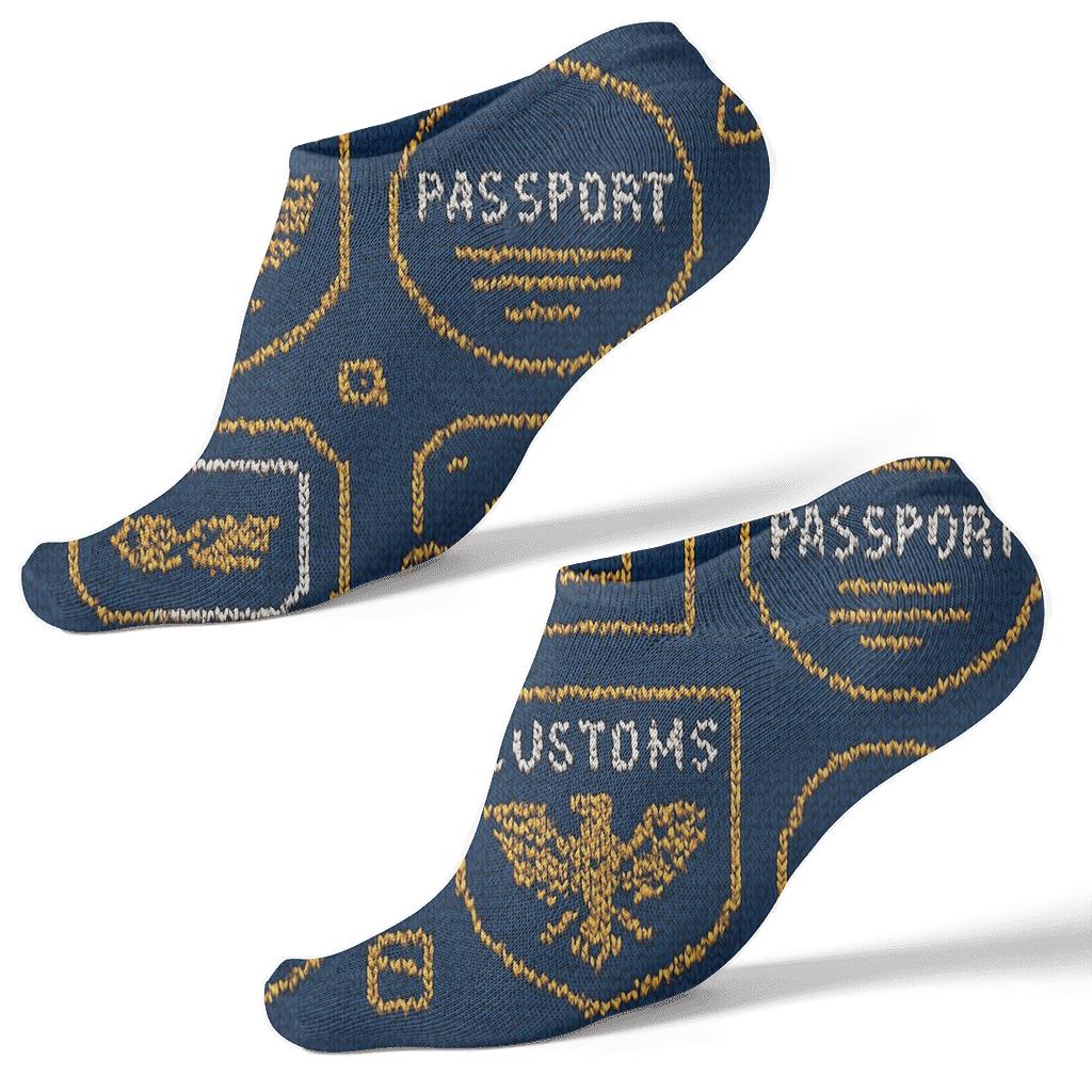 Customs Officer Badge Quilt Grid stylish athletic ankle socks