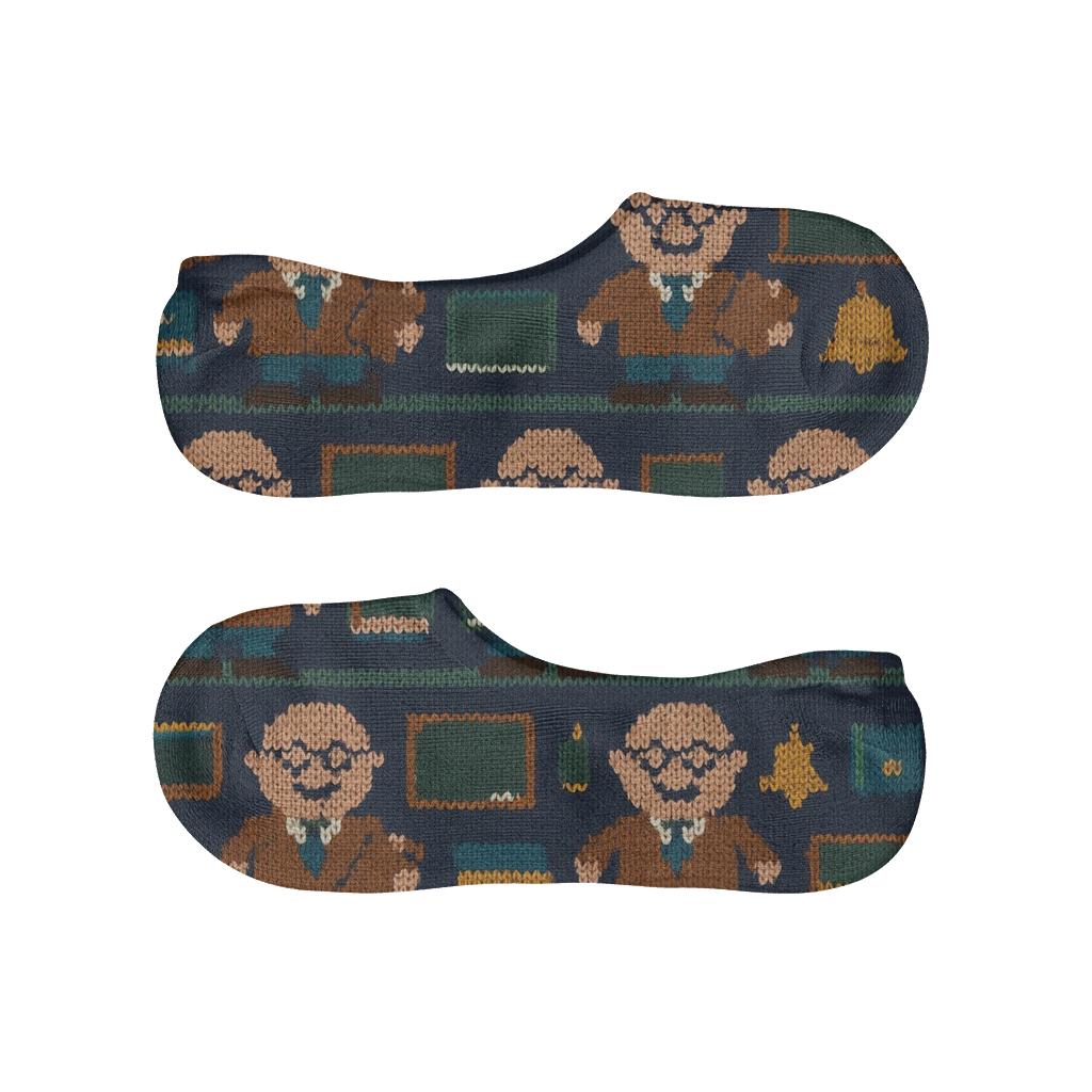 Knitted School Principal Authority Stripework trendy no-show sock styles