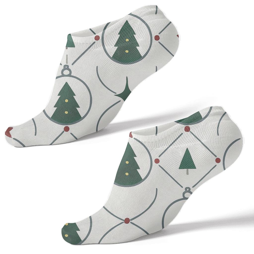 Ornament Lattice With Christmas Tree Silhouettes personalized ankle socks