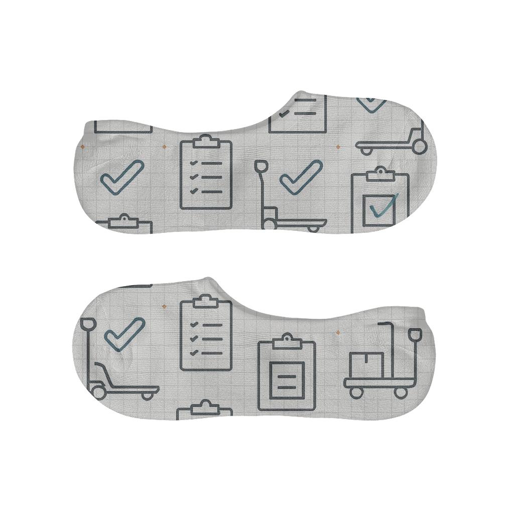 Inventory Lists With Warehouse Worker Minimal Grid soft cotton no-show socks