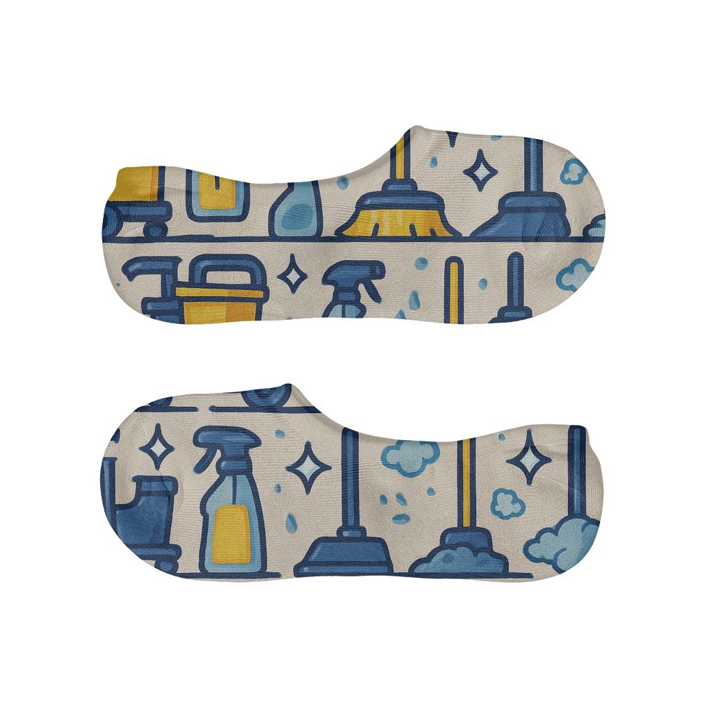 Tile Parade Janitor Pattern Bands breathable seamless no-show sockscustom no-show socks