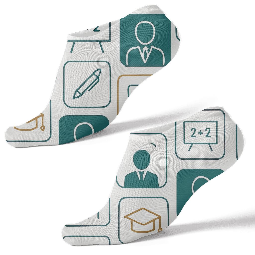 Classroom Grid With School Principal Silhouettes stylish athletic ankle socks