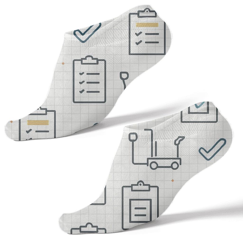 Inventory Lists With Warehouse Worker Minimal Grid personalized ankle socks