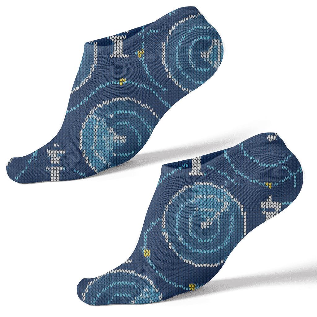 Radar Knit Illusion Air Traffic Controller Pattern personalized ankle socks