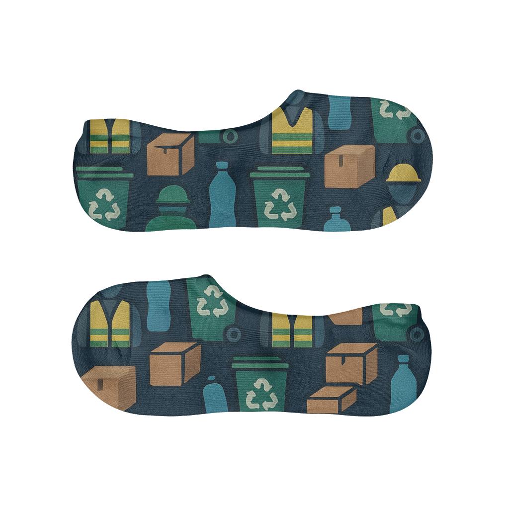 Recycling Plant Worker Safety Vest Tessellation personalized no-show socks