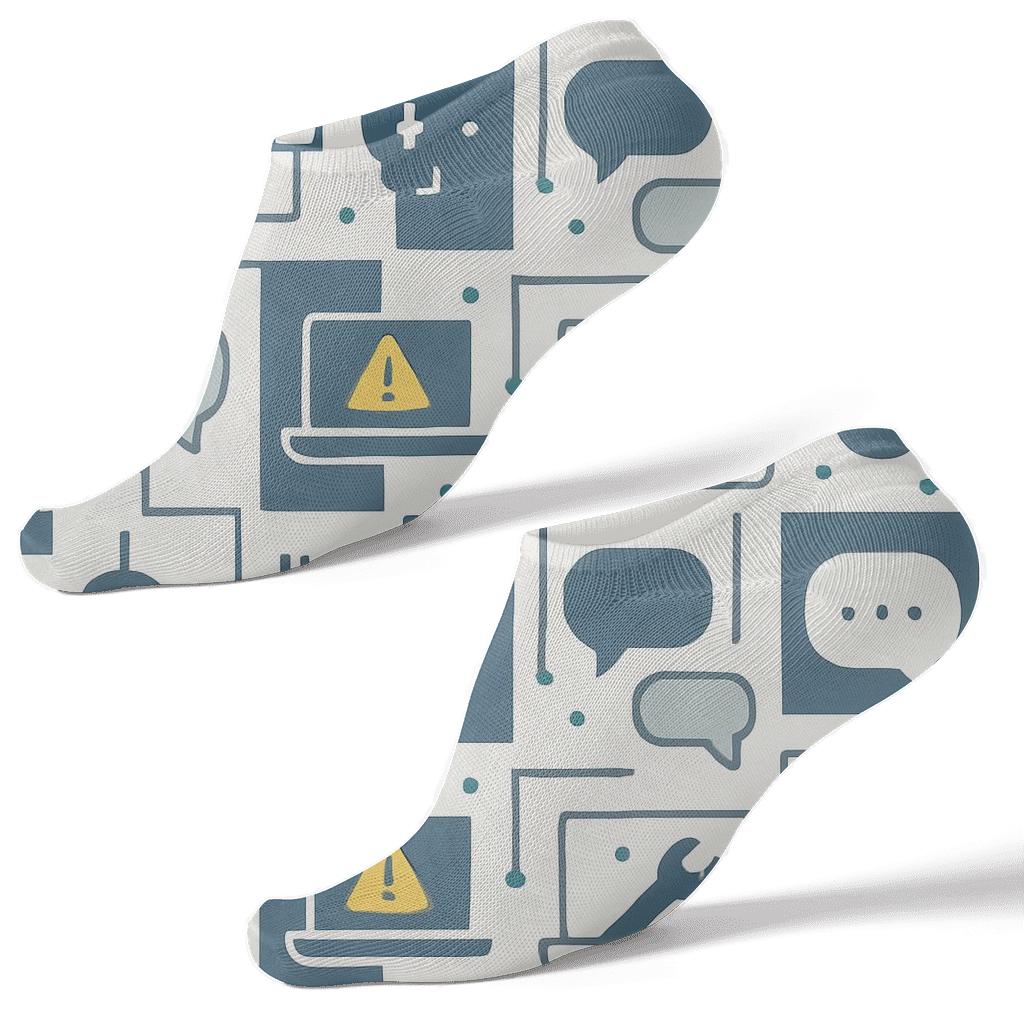 Help Desk Mosaic With It Support Specialist Icons designer print ankle socks