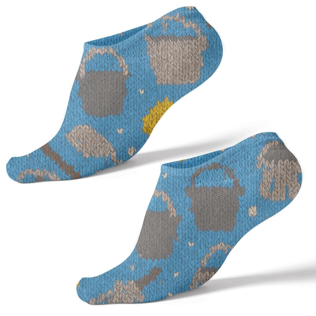 Knitted Illusion Custodian Lattice In Sky Blue stylish athletic ankle socks