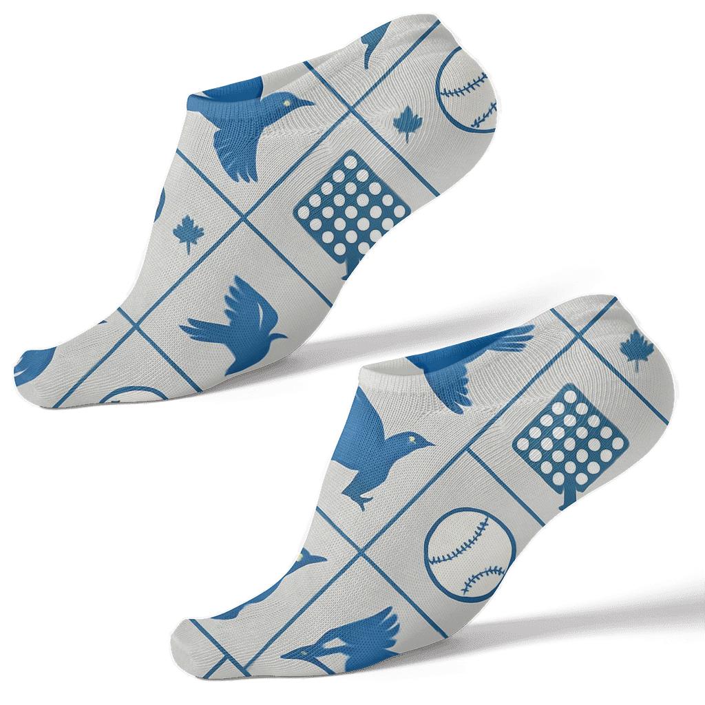 Stadium Light Lattice With Blue Jays Flight Motifs premium sports ankle socks