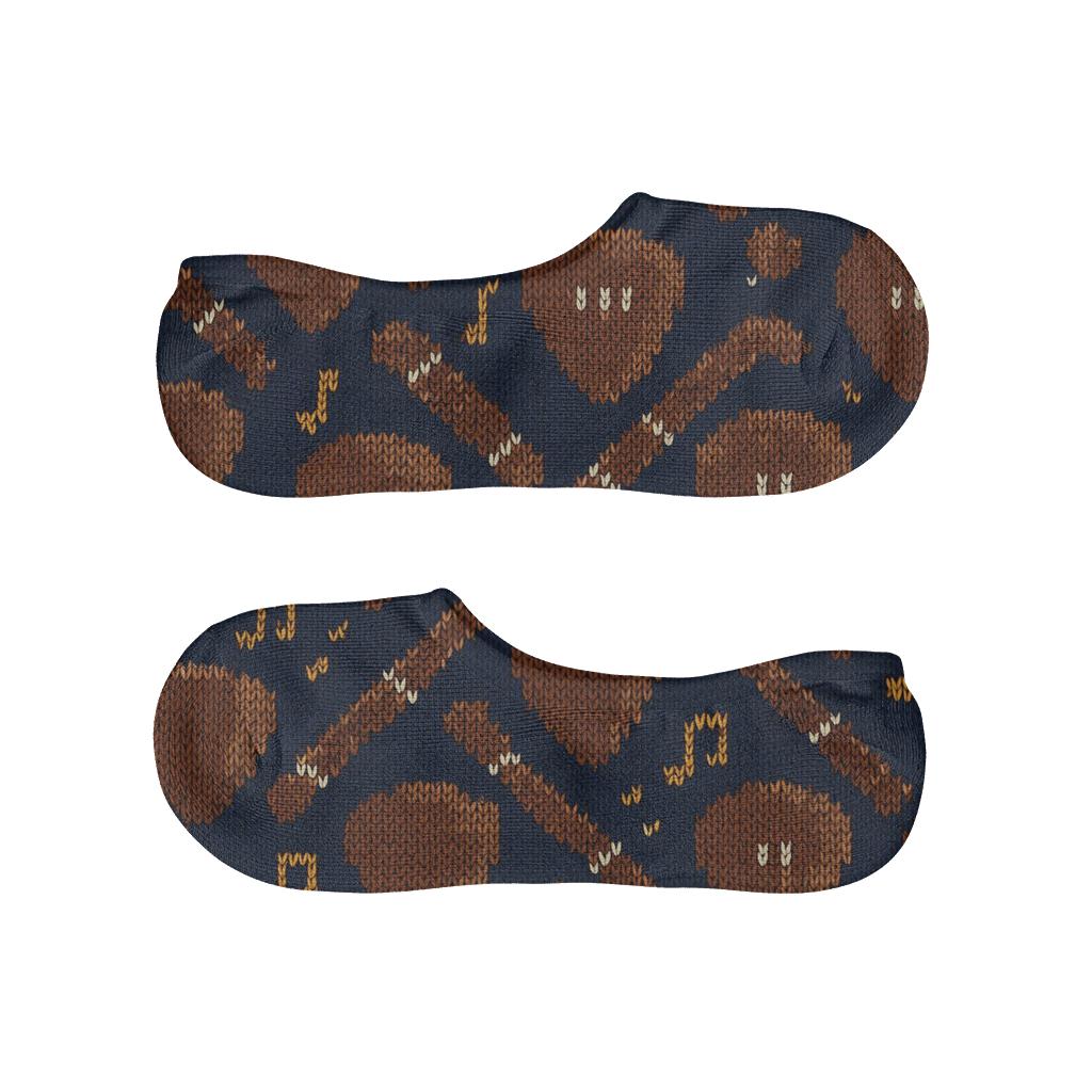 Knitted Illusion Guitar Pick Lattice soft cotton no-show socks