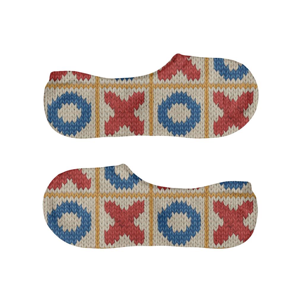 Knitted Illusion Valentine Xo Icons Fair Isle Repeat anti-slip no-show socks