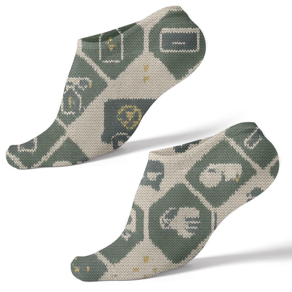 Knitted Service Icons For Pest Control Technician trendy patterned ankle socks