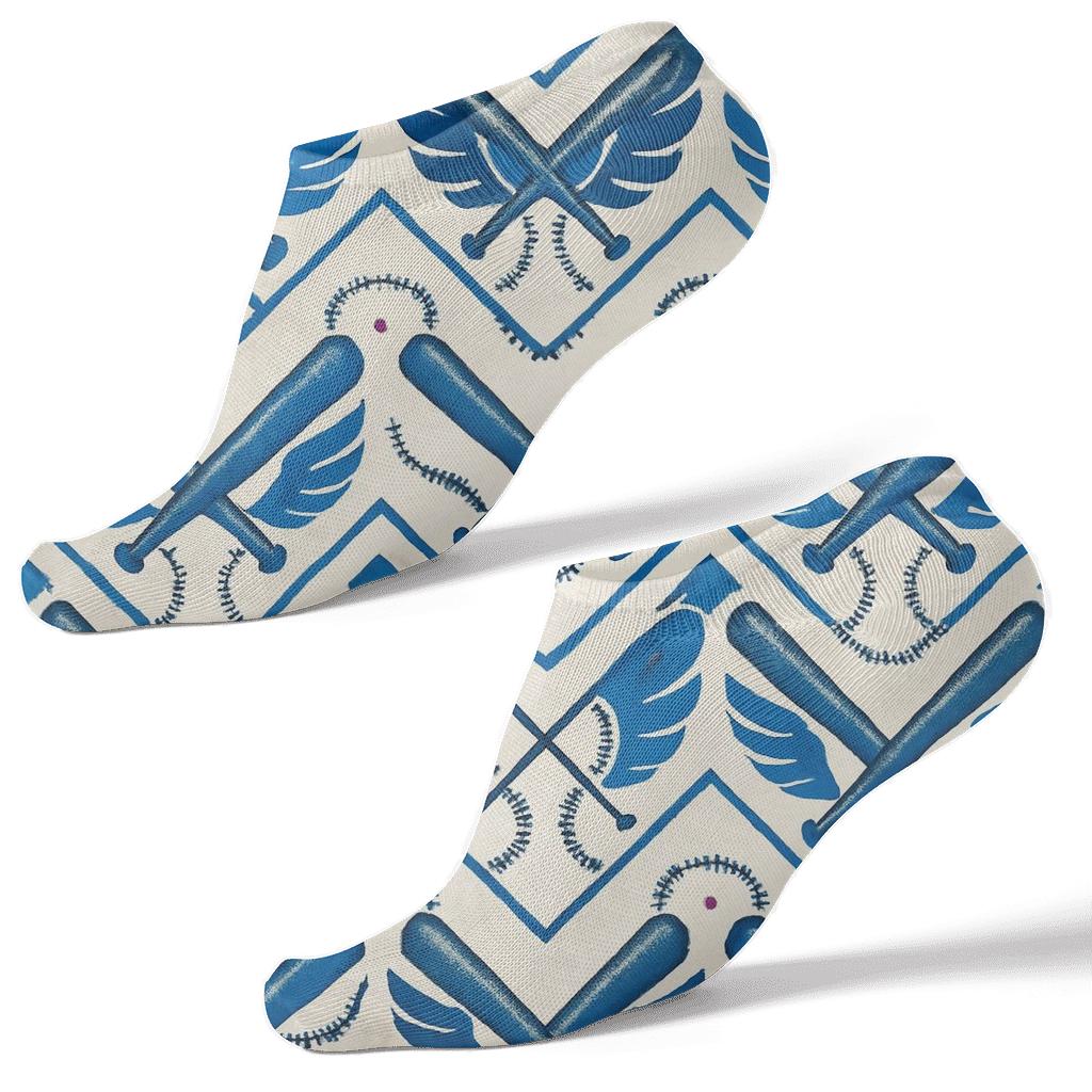 Blue Jays Bat And Seam Chevron Tessellation personalized ankle socks