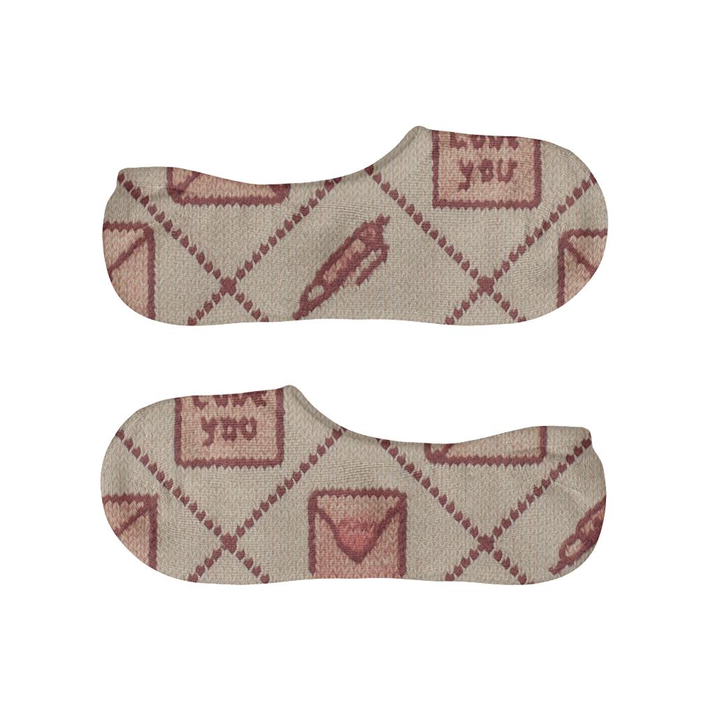 Valentines Love Letter Envelope Knitted Heart Seal Lattice unique hidden socks