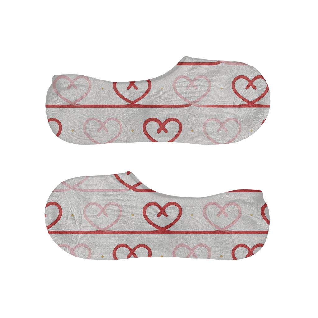 Modern Minimalist Graphic With Valentines Infinity Heart Bands comfortable low-cut socks