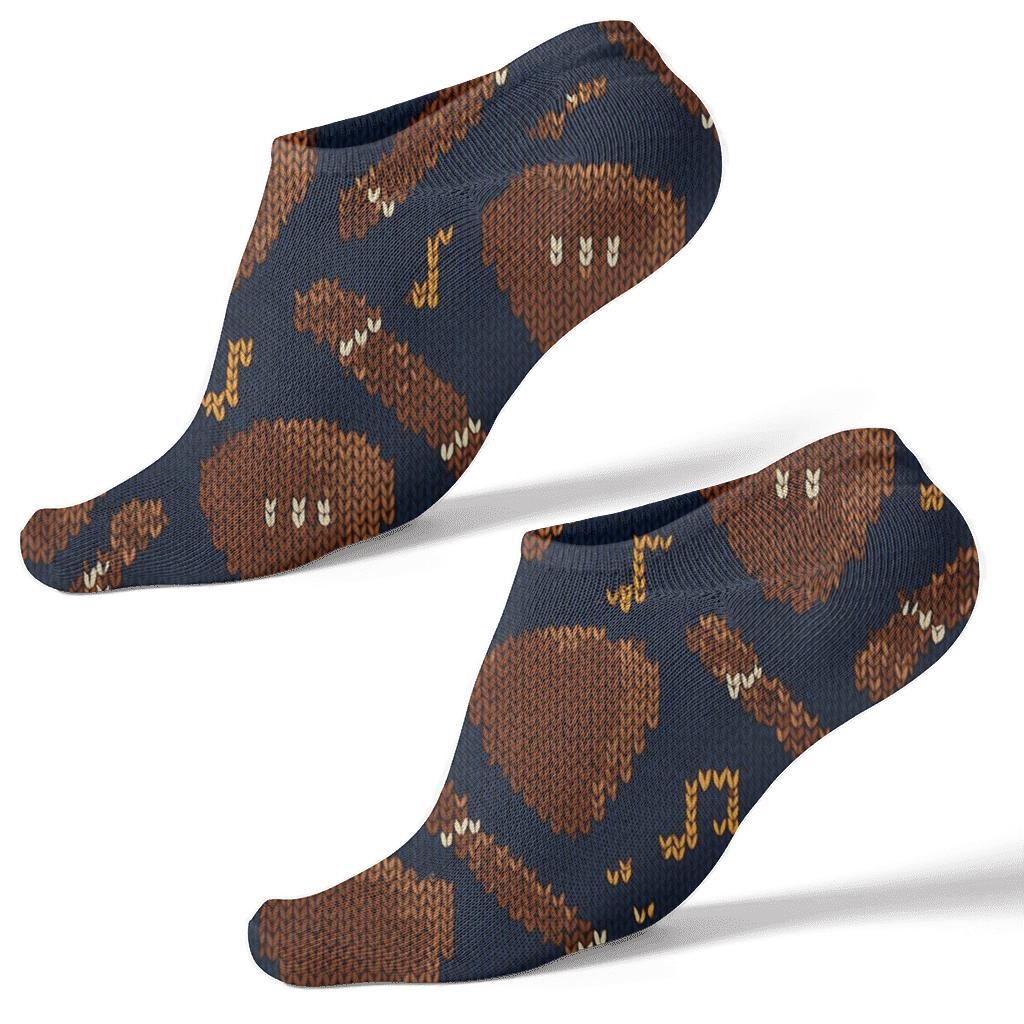 Knitted Illusion Guitar Pick Lattice personalized ankle socks