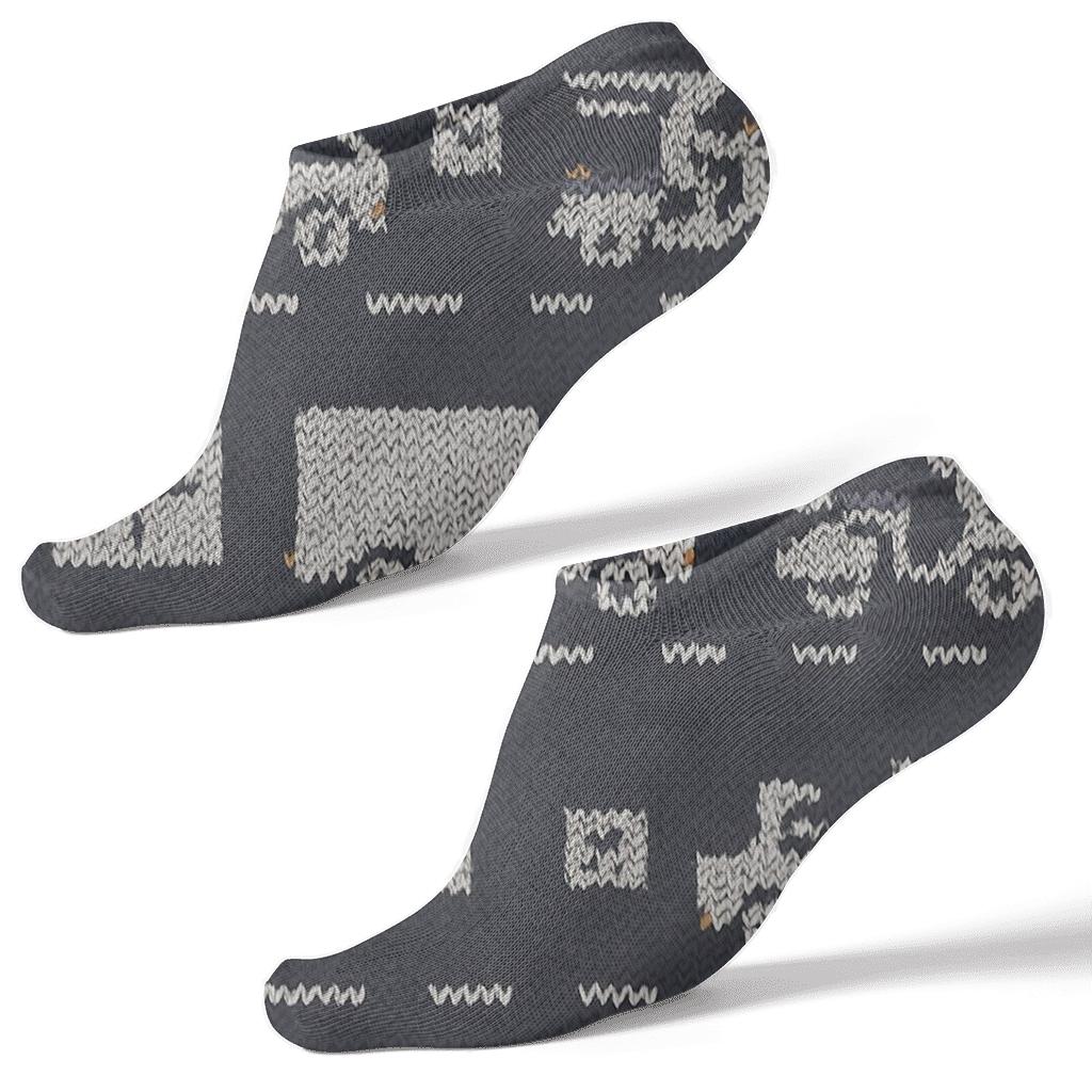 Courier Knit Stripe Road Marking Pattern premium sports ankle socks