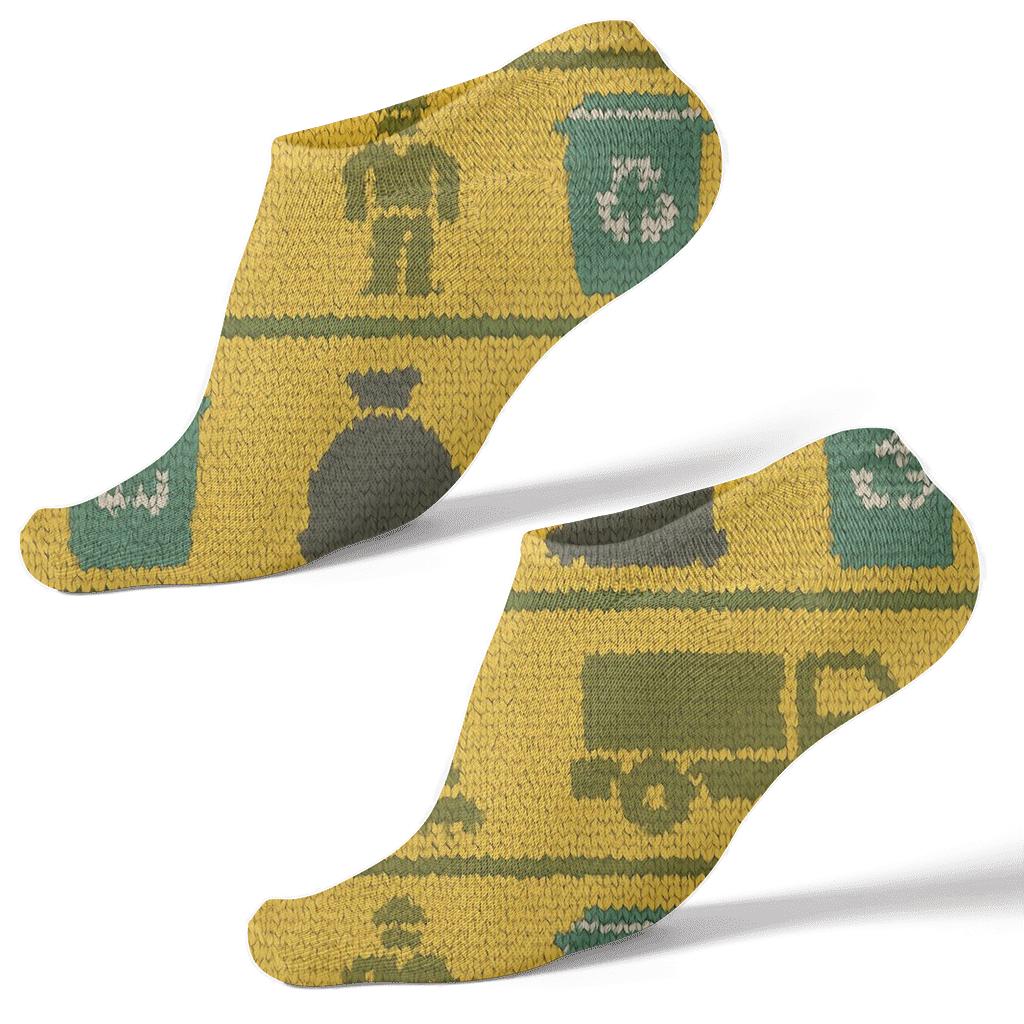 Sanitation Worker Knit Stripe Carnival comfortable cotton ankle socks