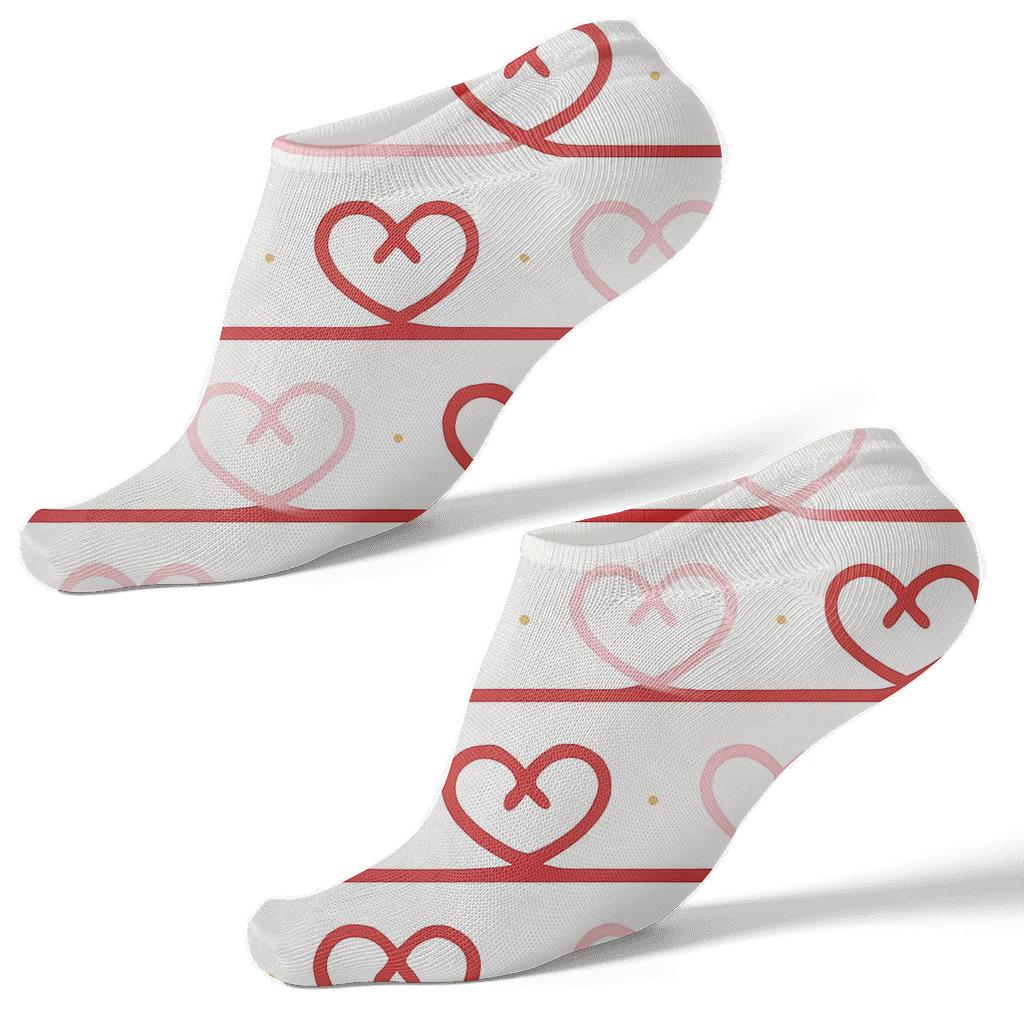 Modern Minimalist Graphic With Valentines Infinity Heart Bands unique graphic ankle socks