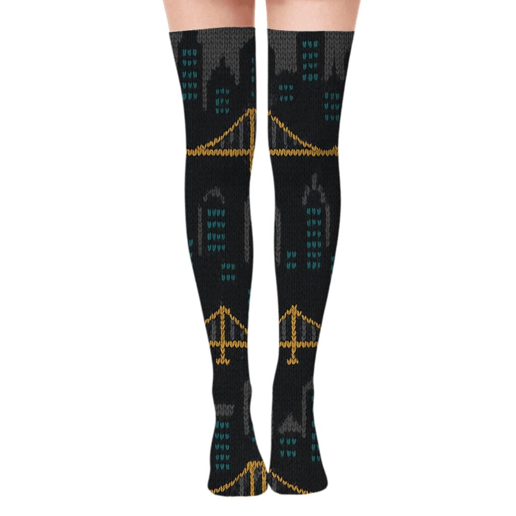 Architect Knitted Skyline Chevron personalized over-the-knee socks