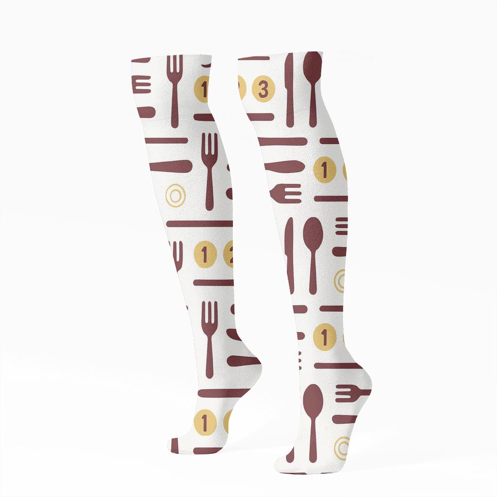 Minimal Cutlery Bands For Restaurant Manager personalized knee-high socks