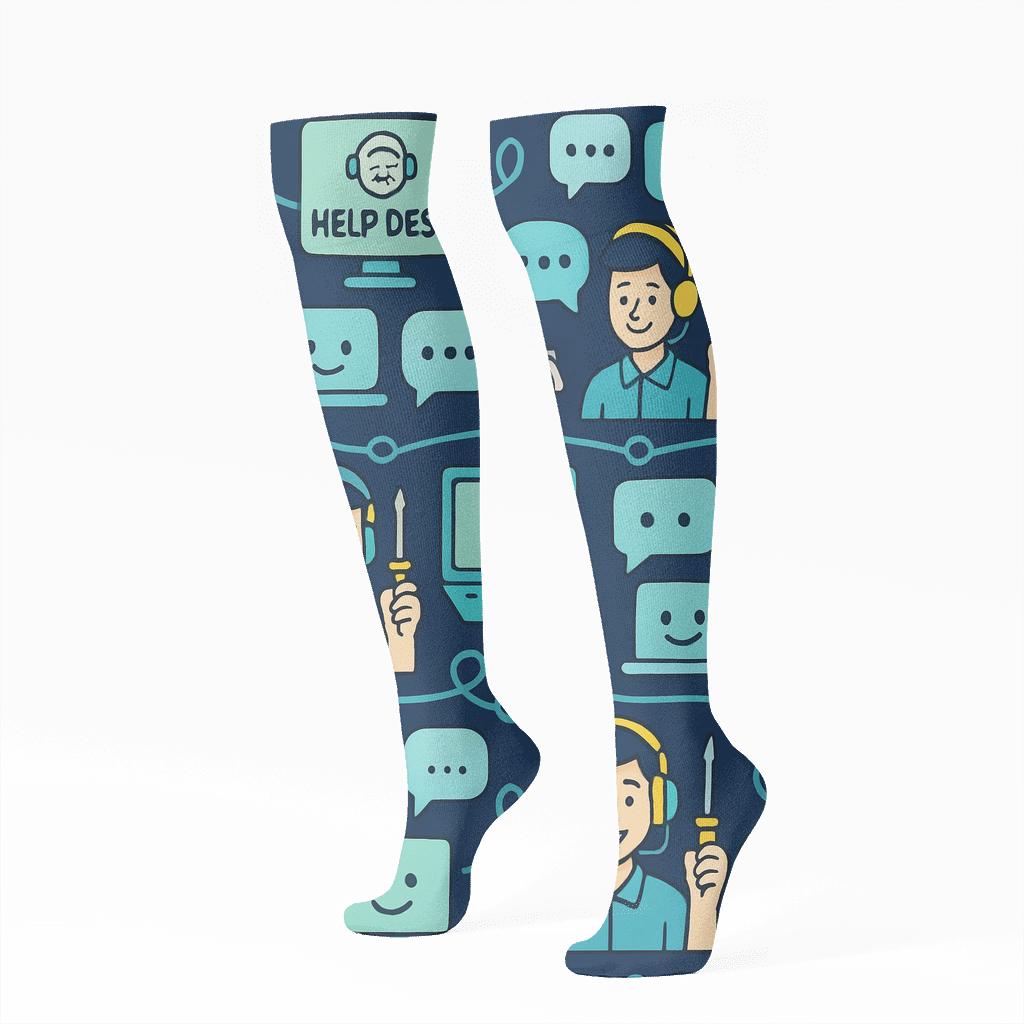 Tessellated It Support Specialist Help Desk Parade comfortable cotton knee-high socks
