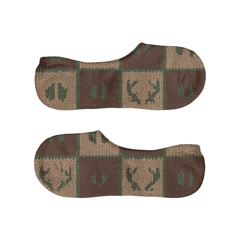 Knitted Cabin Checks With Deer Tracks unique hidden socks