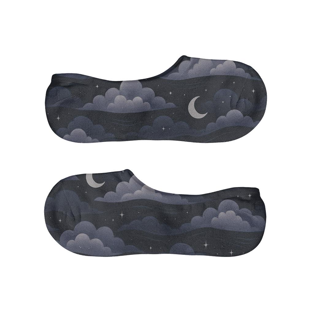 Midnight Indigo Star Drift Clouds Wave breathable seamless no-show sockscustom no-show socks