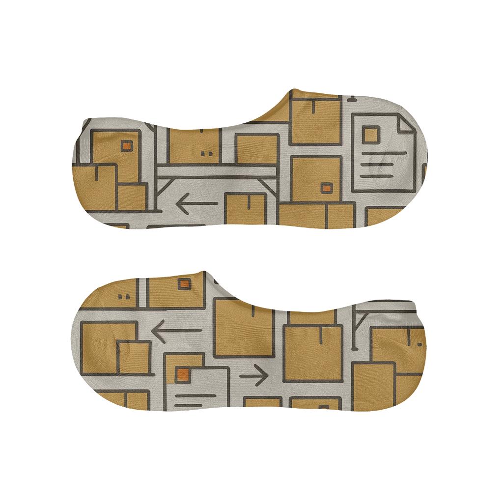 Warehouse Worker Pallet Map Tessellation personalized invisible socks