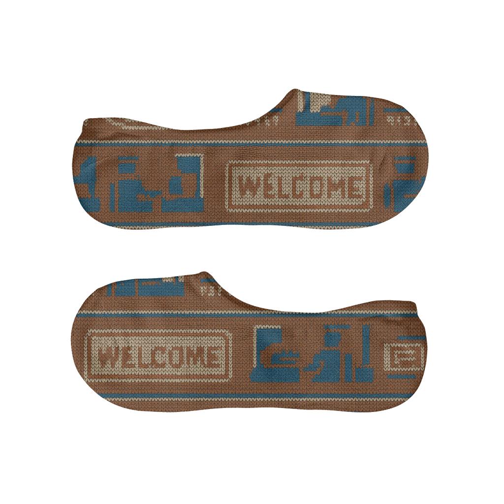 Immigration Officer Knit Illusion Stamp Stripework personalized no-show socks