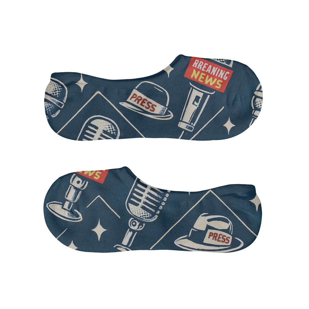 Microphone Chevron With Reporter Spotlight comfortable invisible socks