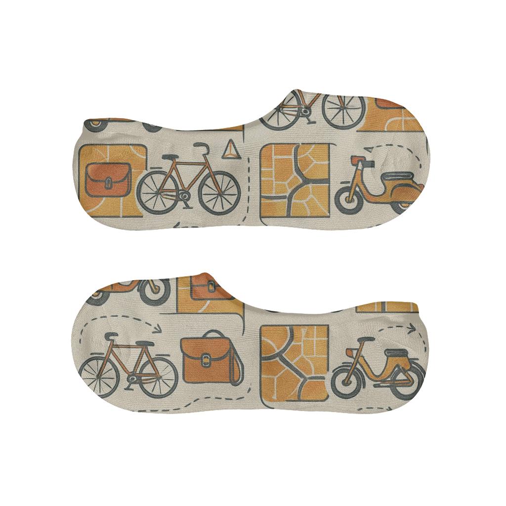 Courier City Map Lattice In Sunset Orange personalized invisible socks