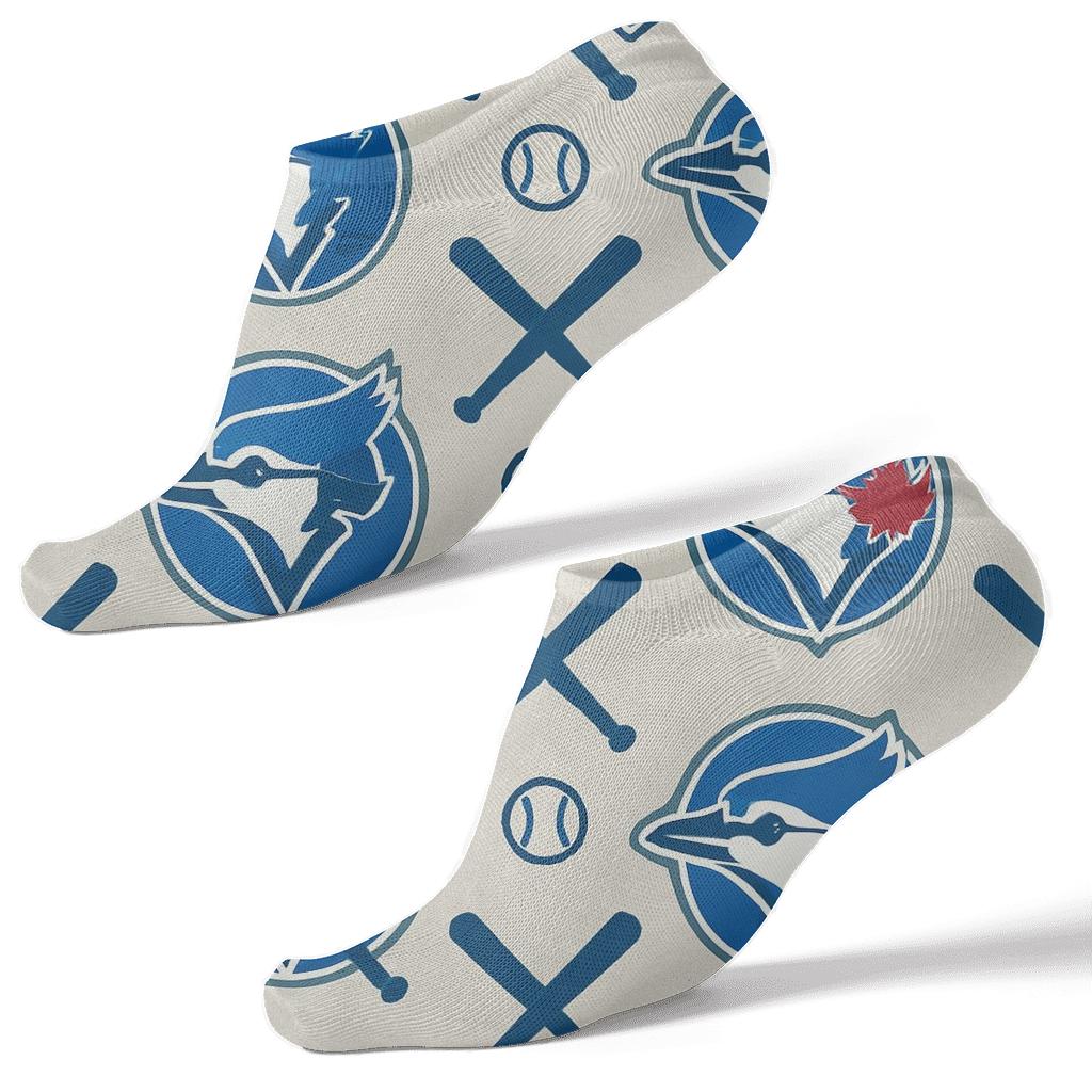 Retro Stadium Medallions Blue Jays Pattern comfortable cotton ankle socks