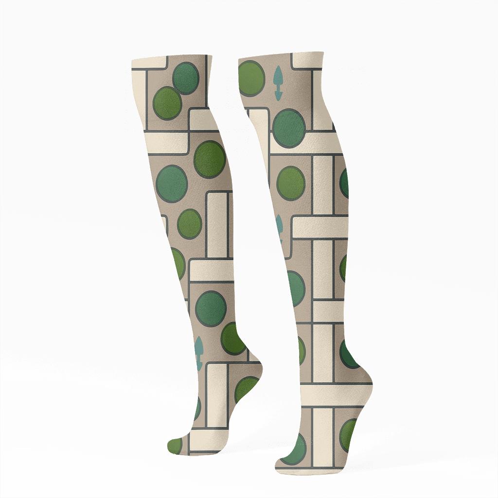 Garden Path Lattice In Landscaper Chic comfortable cotton knee-high socks