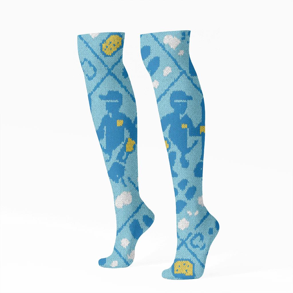 Spray Bottle Lattice With Janitor Silhouettes soft everyday knee-high socks