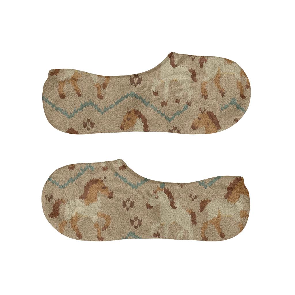 Knitted Foal Chevron Horse Pattern comfortable low-cut socks