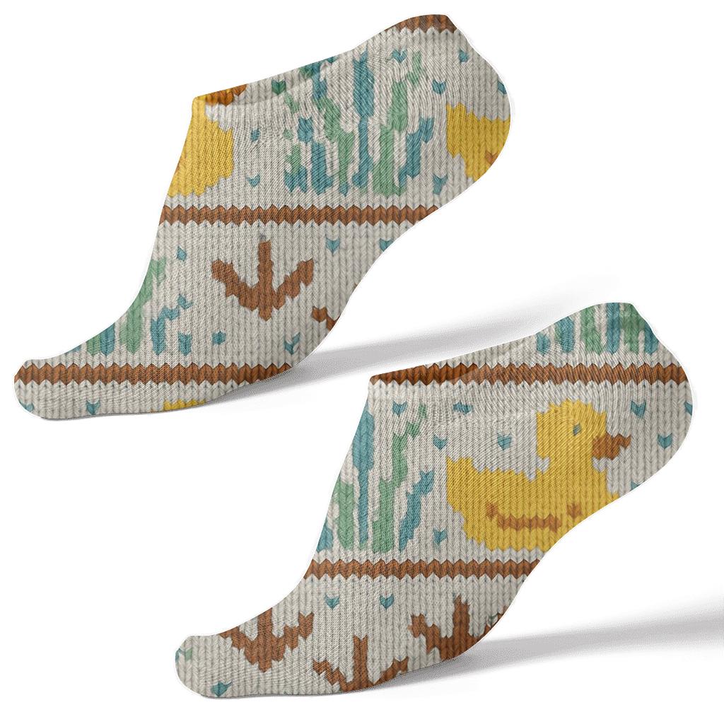 Pond Bands With Duck Footprints And Reeds custom ankle socks