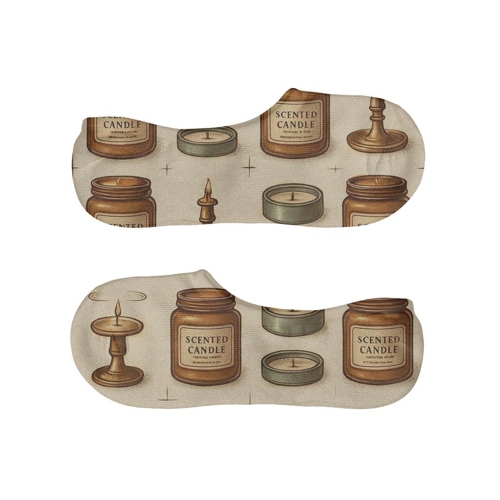 Apothecary Tiles With Candle Jars breathable seamless no-show sockscustom no-show socks