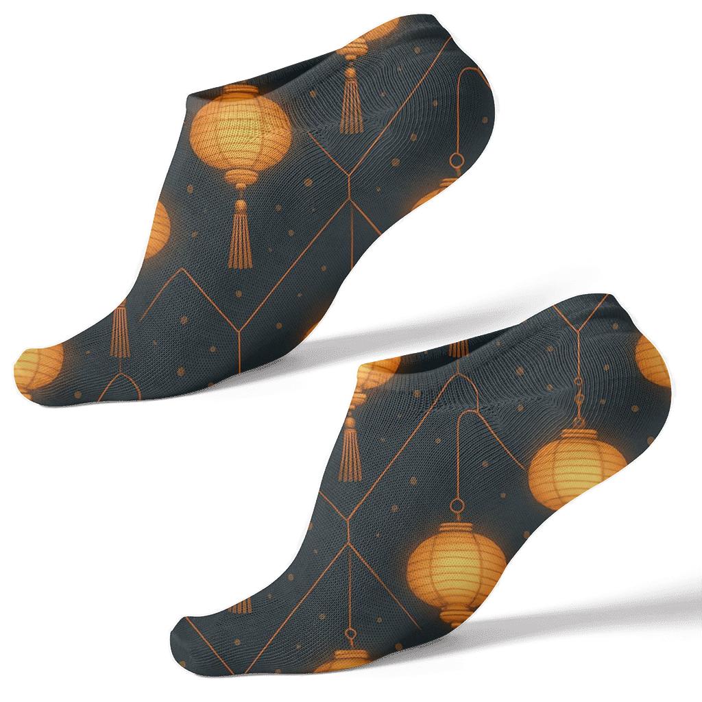 Tassel Chevron With Mini Lantern Accents unique graphic ankle socks