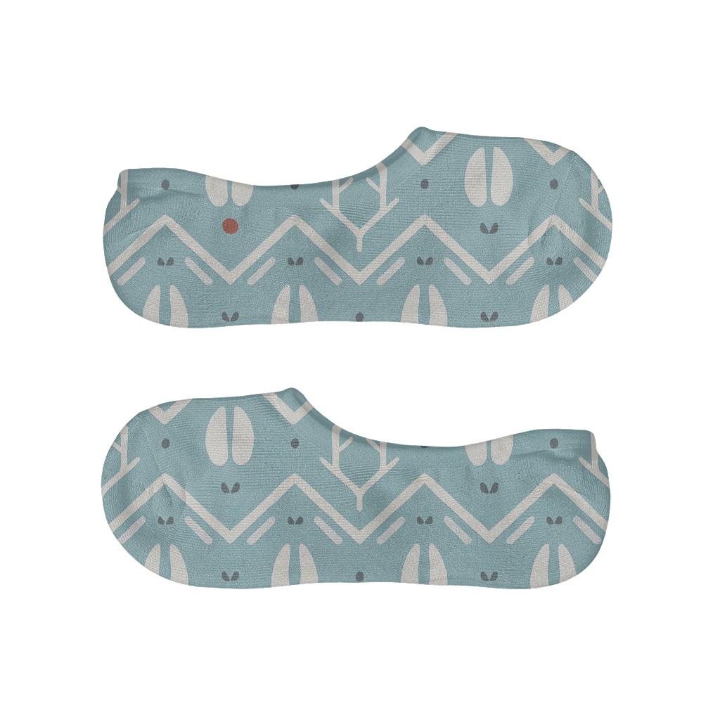 Minimal Hoofprint Chevron With Reindeer personalized invisible socks