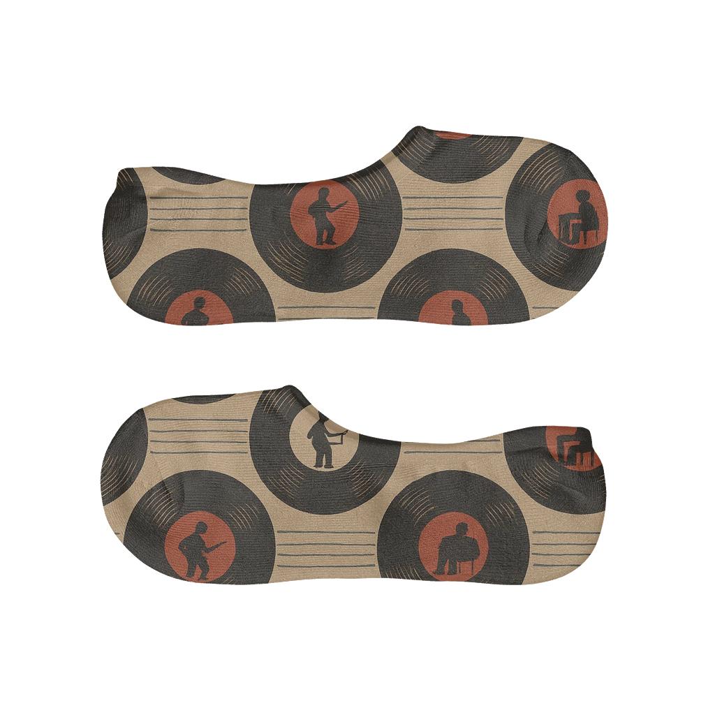 Vinyl Records With Musician Parade comfortable low-cut socks