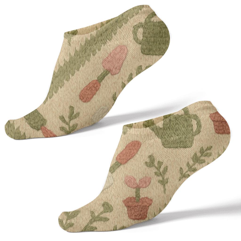 Knitted Illusion Seedling Rows, Gardener Edition premium sports ankle socks