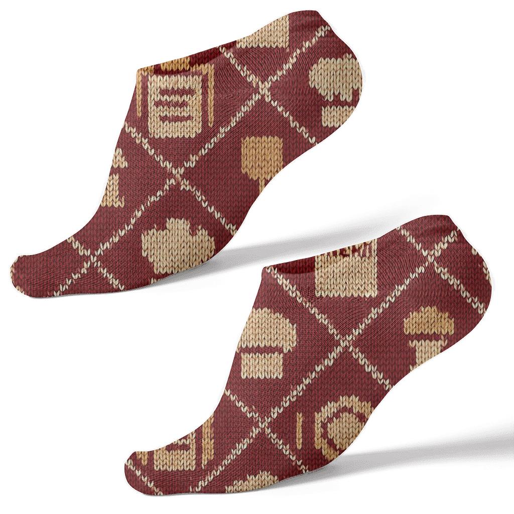 Knitted Lattice Restaurant Manager Service Icons personalized ankle socks