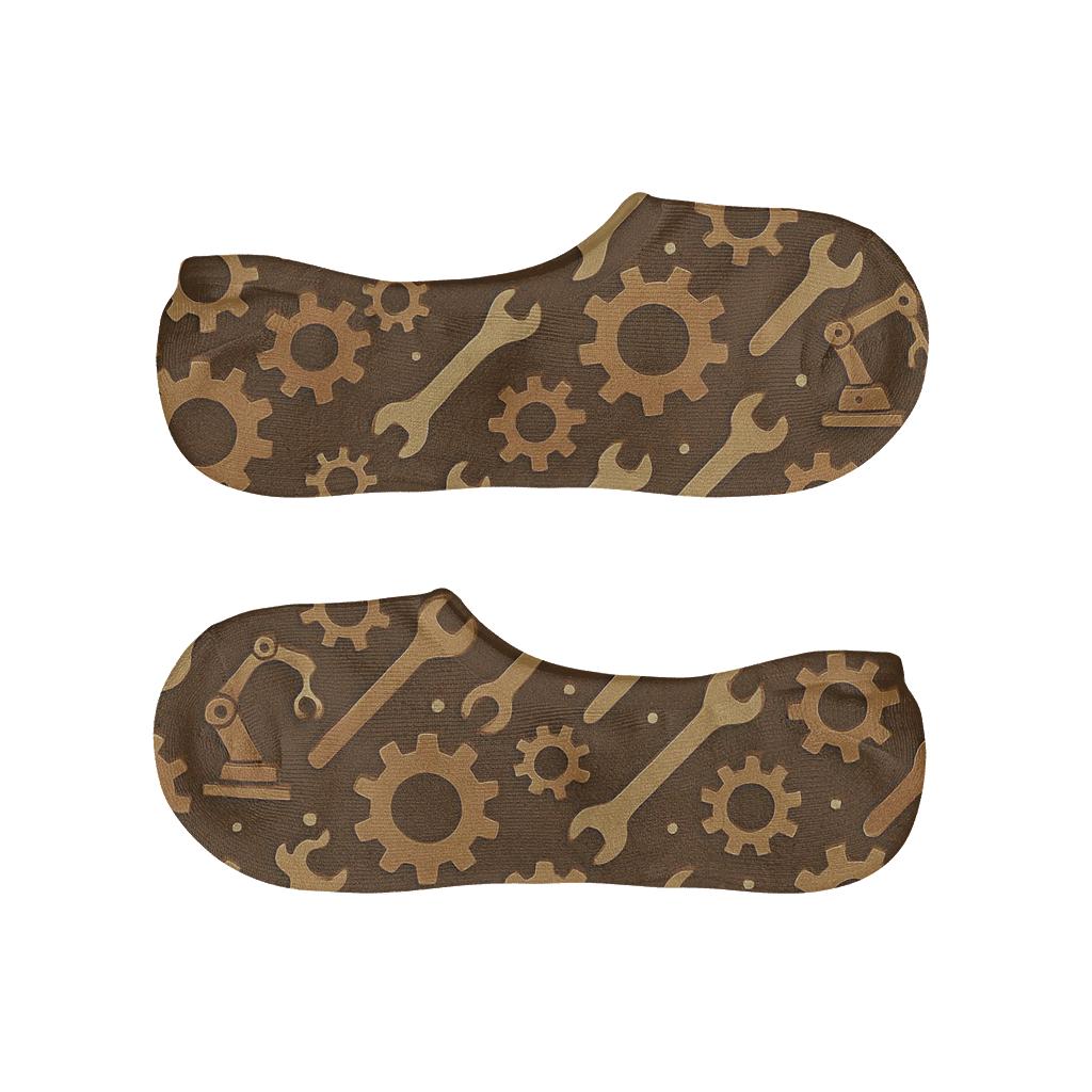 Cogwave Tessellation For Mechanical Engineer designer print no-show socks