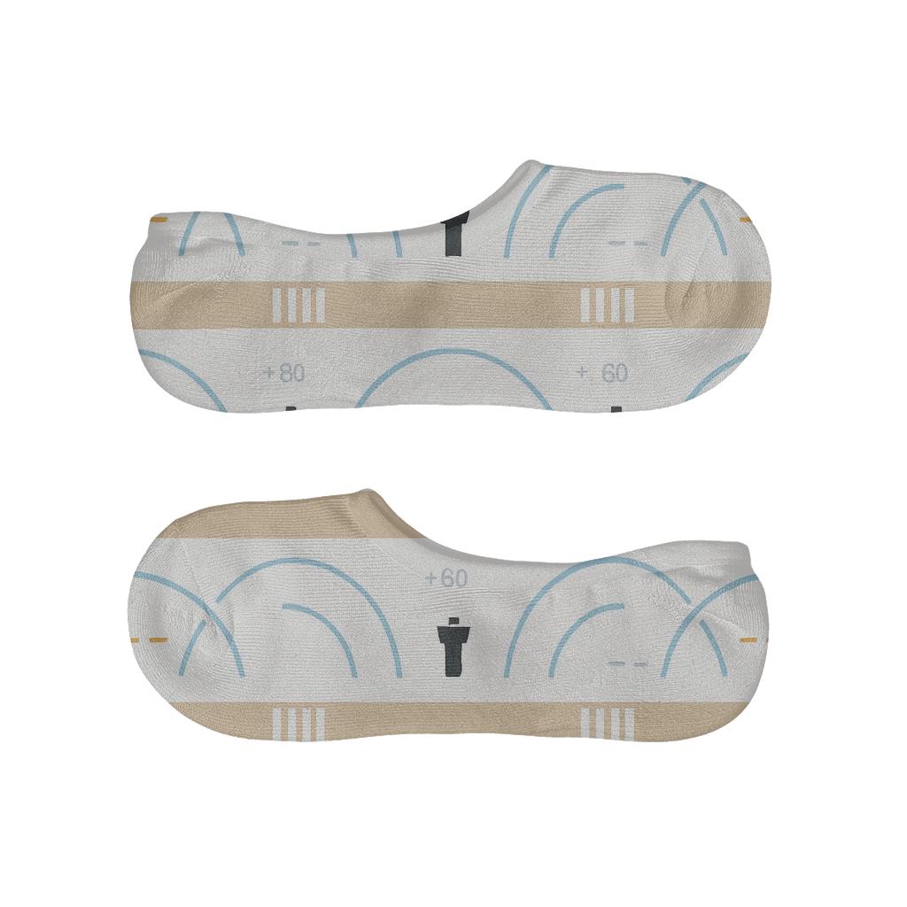 Flight Path Bands With Air Traffic Controller Calm soft cotton no-show socks
