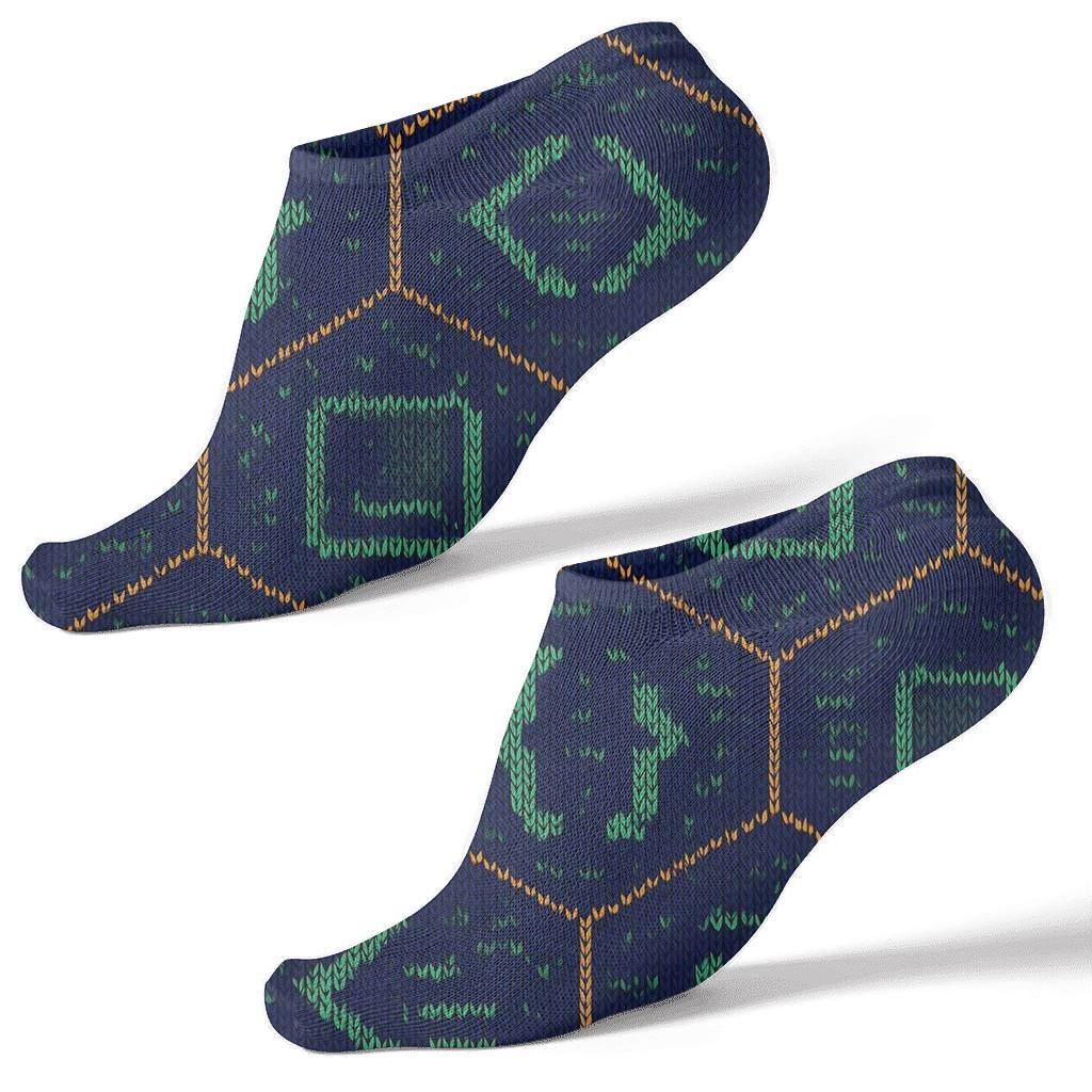 Software Developer Code Bracket Lattice In Circuit Green stylish athletic ankle socks